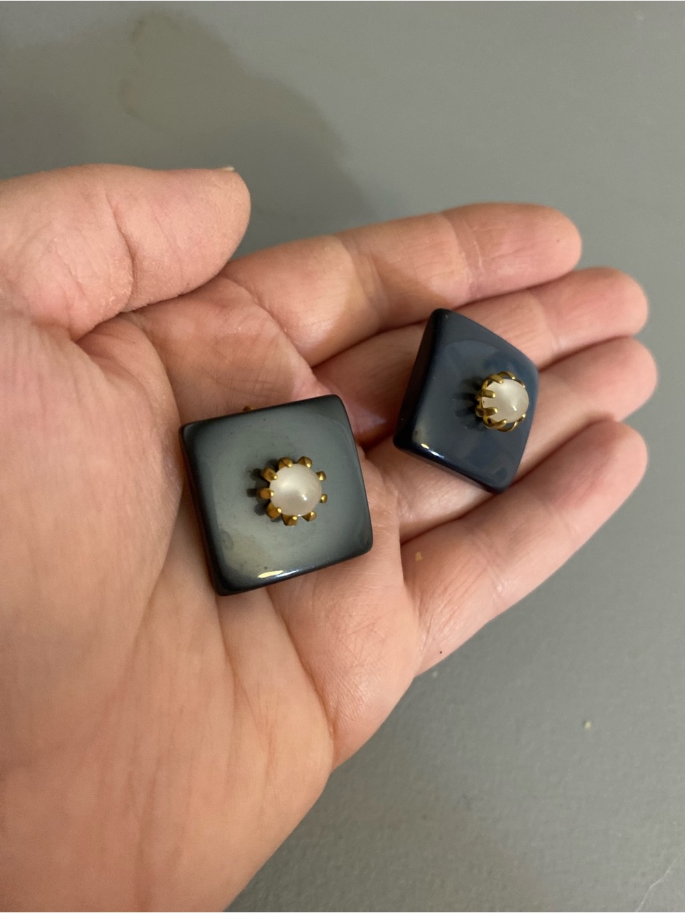 Vintage Square Clip-On Earrings